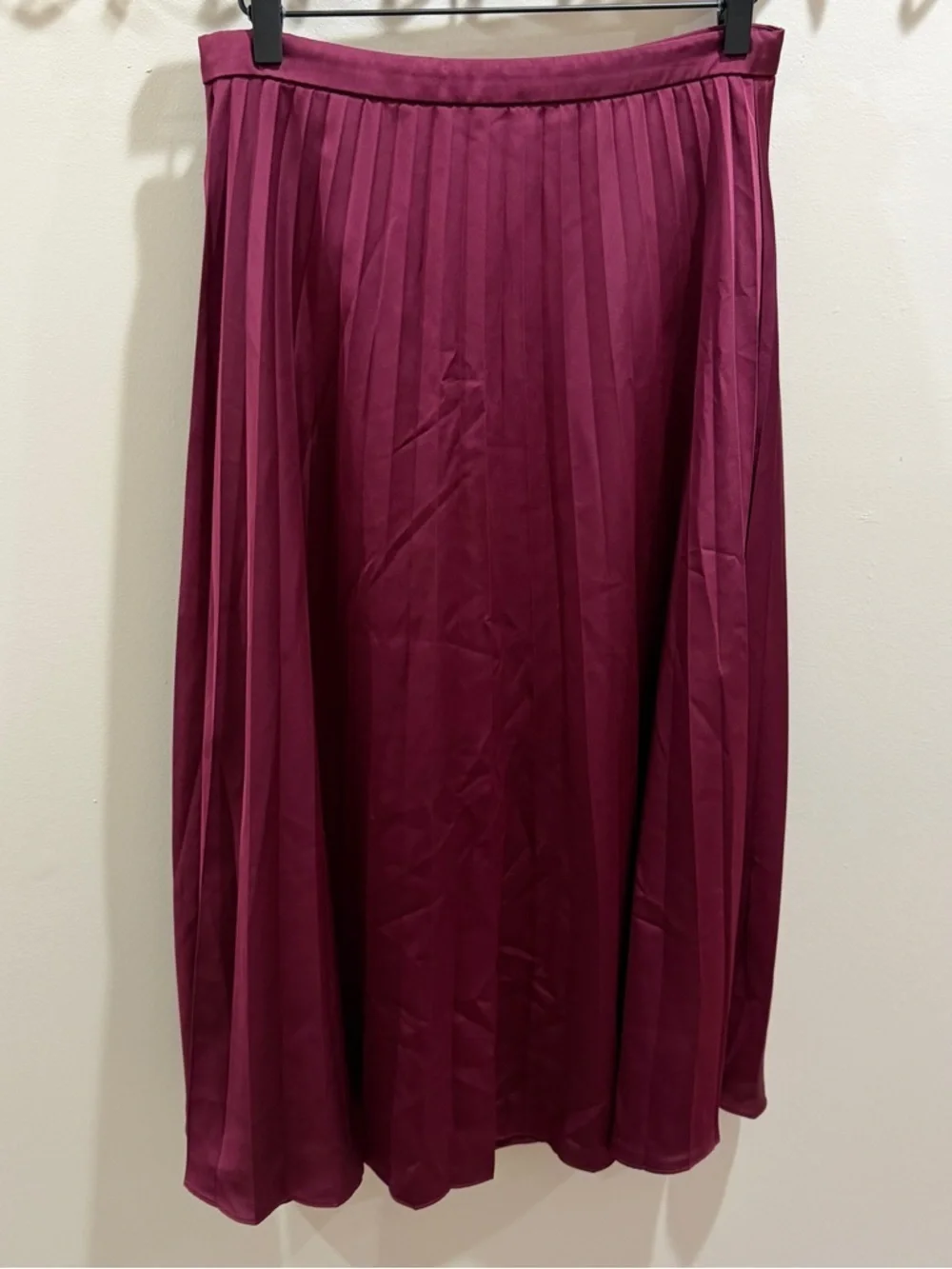 J Crew Elegant Cranberry Pleated A Line Skirt Sz 4